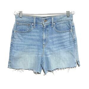 J Crew Denim Jean Shorts Cut Off Raw Hem Frayed Blue Womens 27 NWT Re-Imagined